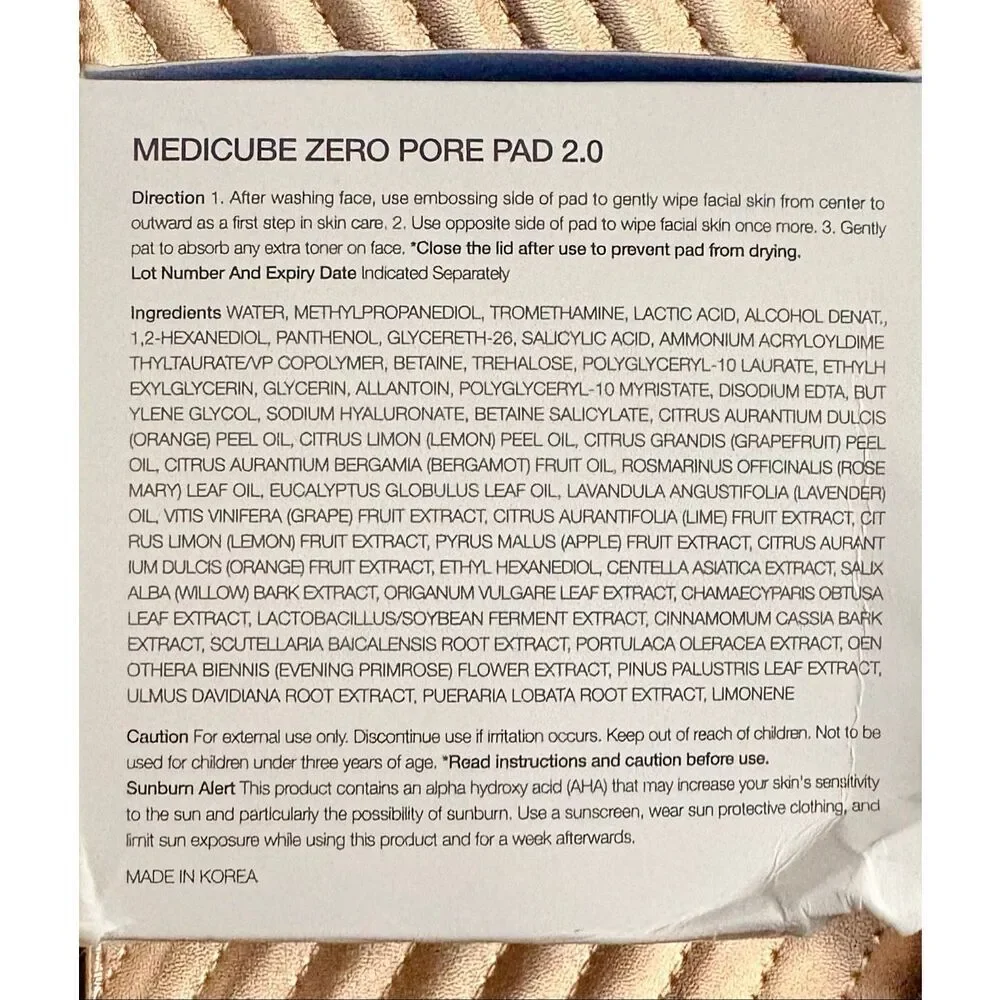 MEDICUBE - NWTIB Zero Pore Pad 2.0, 70 Dual-Textured Toner Pads/Exfoliation
